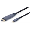 Gembird USB 3.0 Type C DisplayPort Átalakító Szürke-Fekete 1.8m CC-USB3C-DPF-01-6