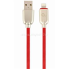 Gembird USB-A 2.0 -> Lightning M/M adatkábel 1m piros Premium rubber (CC-USB2R-AMLM-1M-R)