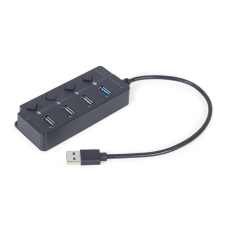 Gembird USB-A HUB 4 portos fekete (UHB-U3P1U2P3P-01) (UHB-U3P1U2P3P-01) hub és switch