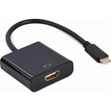  Gembird USB-C -&gt; HDMI 1.4 M/F adapter 0.15m fekete kábel és adapter