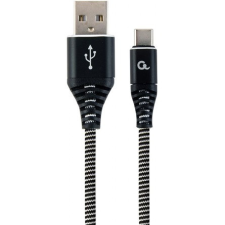  Gembird USB-C -&gt; USB 2.0 A M/M adatkábel 1m fekete-fehér szövet borítás kábel és adapter