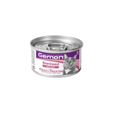 Gemon Mousse Sterilised Macskaeledel (Csirke és Máj) - 85 g macskaeledel