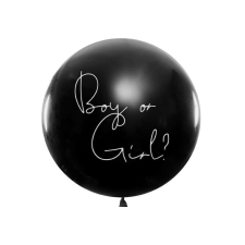 Gender Reveal, Fiú vagy Lány Lufi - Rózsaszín Konfettivel - 100 cm party kellék