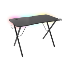 Genesis Holm 200 Gamer asztal RGB világítással, fekete íróasztal