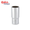 GENIUS TOOLS Dugókulcs - crowafej 3/8" 12 lap hosszú 19 mm Genius