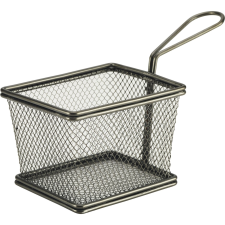 GenWare Ételtálaló kosár rozsdamentes acél, Magasság: 85 mm, Hossz: 125 mm, fekete konyhai eszköz