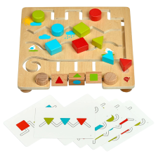  Geometriai formák előképekkel - fa labirintus fajáték