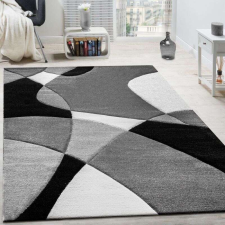  Geometriai vonalak fekete-fehér szőnyeg, modell 20668, 160x230cm lakástextília