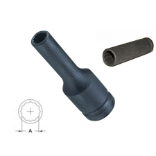  Gépi dugókulcs fej 1/2&quot; hosszú 12 szögű 15 mm dugókulcs