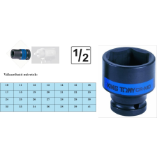  Gépi dugókulcs fej 6 lapú rövid 1/2&quot; 27 mm dugókulcs
