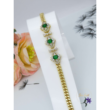  Gertrud zöld köves karkötő-14K karkötő