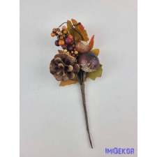  Gesztenyés tobozos bogyós pick 16cm dekorációs kellék