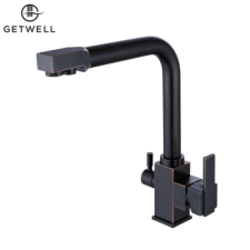 GetWell Simple-S, két karos, 3 utas Konyhai Csap Víztisztítókhoz Olaj Fekete színben csaptelep