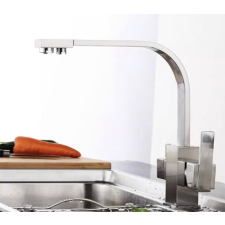 GetWell Square 2 karos, 3 utas Konyhai Csap Víztisztítókhoz Nikkel színben csaptelep