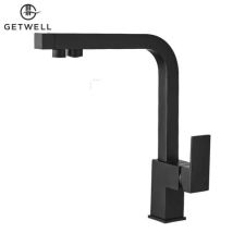GetWell Square-W, 3 utas Konyhai Csap Víztisztítókhoz fekete színben csaptelep