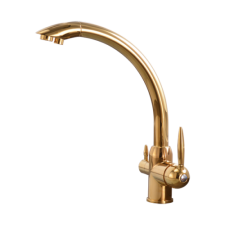 GetWell Swan 2 karos, 3 utas Konyhai Csap Víztisztítókhoz Arany színben csaptelep