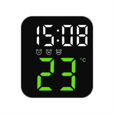  GH8015 LED óra /ébresztő, hőmérő/ [Szín: zöld] ébresztőóra
