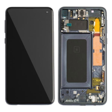 GH82-18843A Samsung Galaxy S10e OLED kijelző érintővel fekete kerettel előlap mobiltelefon, tablet alkatrész