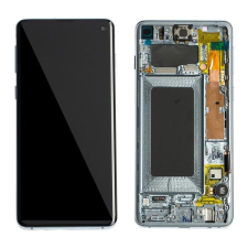  GH82-18850A Samsung Galaxy S10 kék OLED kijelző érintővel kerettel előlap mobiltelefon, tablet alkatrész
