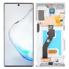 GH82-20838A Samsung Galaxy Note10 Plus OLED kijelző érintővel Ezüst kerettel előlap mobiltelefon, tablet alkatrész