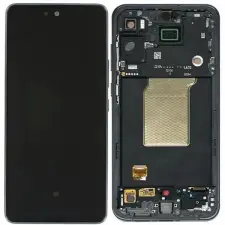  GH82-34307D Samsung Galaxy A55 OLED kijelző érintővel Kék (Navy) kerettel, előlap mobiltelefon, tablet alkatrész