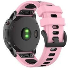 Gigapack 20mm szilikon, QuickFit csatlakozású Garmin pótszíj rózsaszín-fekete (GP-149187) okosóra kellék