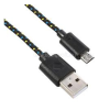 Gigapack Adatkábel (USB - microUSB, 200cm, cipőfűző) FEKETE (GP-38356)