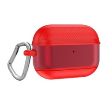 Gigapack Apple AirPods Pro szilikon tok (közepesen ütésálló + karabíner, piros) audió kellék