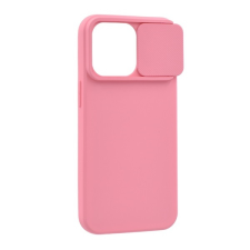 Gigapack Apple iPhone 15 Pro Max szilikon telefonvédő (matt, mikrofiber plüss belső, kamera védelem) rózsaszín tok és táska