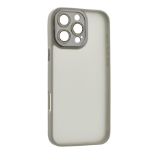 Gigapack Apple iPhone 16 Pro Max szilikon telefonvédő (ütésállóság, akril hátlap, kameravédő) világosszürke tok és táska