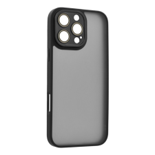 Gigapack Apple iPhone 16 Pro szilikon telefonvédő (ütésállóság, akril hátlap, kameravédő) fekete mobiltelefon kellék