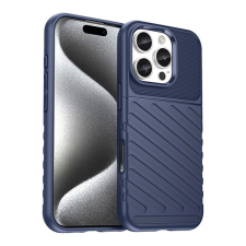 Gigapack Apple iPhone 16 Pro szilikon telefonvédő (ütésállóság, csíkos, dombor minta) sötétkék tok és táska