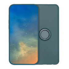 Gigapack Apple iPhone 16e szilikon telefonvédő (tartógyűrű, mikrofiber plüss belső, mágneses, kameravédő) sötétzöld mobiltelefon kellék
