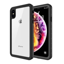 Gigapack Apple iPhone XS Max szilikon telefonvédő (BUMPER, átlátszó, vízálló, közepesen ütésálló, 360° védelem, fekete) tok és táska
