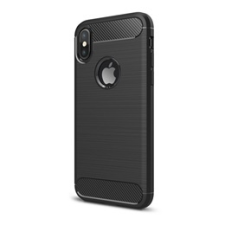 Gigapack Apple iPhone XS Szilikon telefonvédő  (légpárnás sarok, szálcsiszolt, karbon minta, fekete) tok és táska