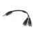 Gigapack Audió adapter kábel (elosztó, 2 3.5mm jack aljzat - 3.5mm jack, 10cm) FEKETE (GP-68795)