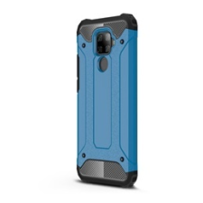 Gigapack Defender Huawei Mate 30 Lite műanyag telefonvédő (közepesen ütésálló, légpárnás sarok, fémhatás, világoskék) tok és táska