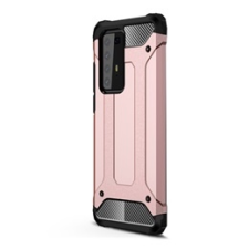 Gigapack Defender Huawei P40 Pro+ műanyag telefonvédő (közepesen ütésálló, légpárnás sarok, fémhatás, rozéarany) tok és táska
