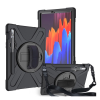Gigapack Defender műanyag telefonvédő (közepesen ütésálló, kitámasztó, 360°-ban forgatható + kézpánt, vállpánt) FEKETE [Samsung Galaxy Tab S8 LTE (SM-X706)] (5996591002002)