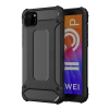 Gigapack Defender műanyag telefonvédő (közepesen ütésálló, légpárnás sarok, szilikon belső, fémhatás) FEKETE Huawei Y5p, Honor 9S