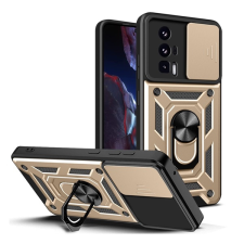 Gigapack Defender műanyag telefonvédő (közepesen ütésálló, szilikon belső, telefontartó gyűrű, kamera védelem) ARANY Xiaomi Poco F5 Pro tok és táska