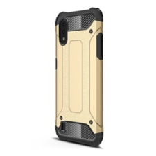 Gigapack Defender Samsung Galaxy A01 műanyag telefonvédő (közepesen ütésálló, légpárnás sarok, fémhatás, arany) tok és táska