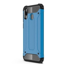 Gigapack Defender Samsung Galaxy M20 műanyag telefonvédő (közepesen ütésálló, légpárnás sarok, fémhatás, világoskék) tok és táska