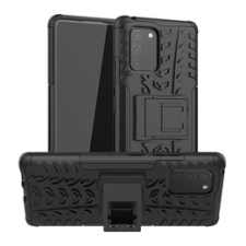 Gigapack Defender Samsung Galaxy S10 Lite műanyag telefonvédő (közepesen ütésálló, kitámasztó, autógumi minta, fekete) tok és táska