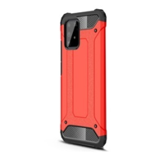 Gigapack Defender Samsung Galaxy S10 Lite műanyag telefonvédő (közepesen ütésálló, légpárnás sarok, fémhatás, piros) tok és táska