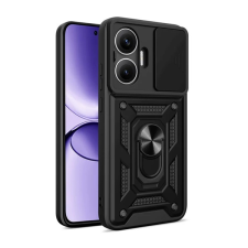 Gigapack Defender szilikon telefonvédő (ütésállóság, tartógyűrű, kameravédő) FEKETE Xiaomi Poco F7 tok és táska