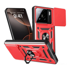 Gigapack Defender szilikon telefonvédő (ütésállóság, tartógyűrű, kameravédő) PIROS Xiaomi 15 tok és táska