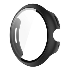 Gigapack Google Pixel Watch 3 41mm Műanyag keret (BUMPER, ütésállóság + kijelzővédő üveg) FEKETE okosóra kellék