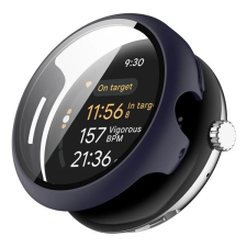 Gigapack Google Pixel Watch 3 45mm műanyag keret (bumper, ütésállóság + kijelzővédő üveg) sötétkék okosóra kellék