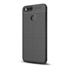 Gigapack Honor 7x Szilikon telefonvédő (bőr hatású, varrás minta, fekete) tok és táska